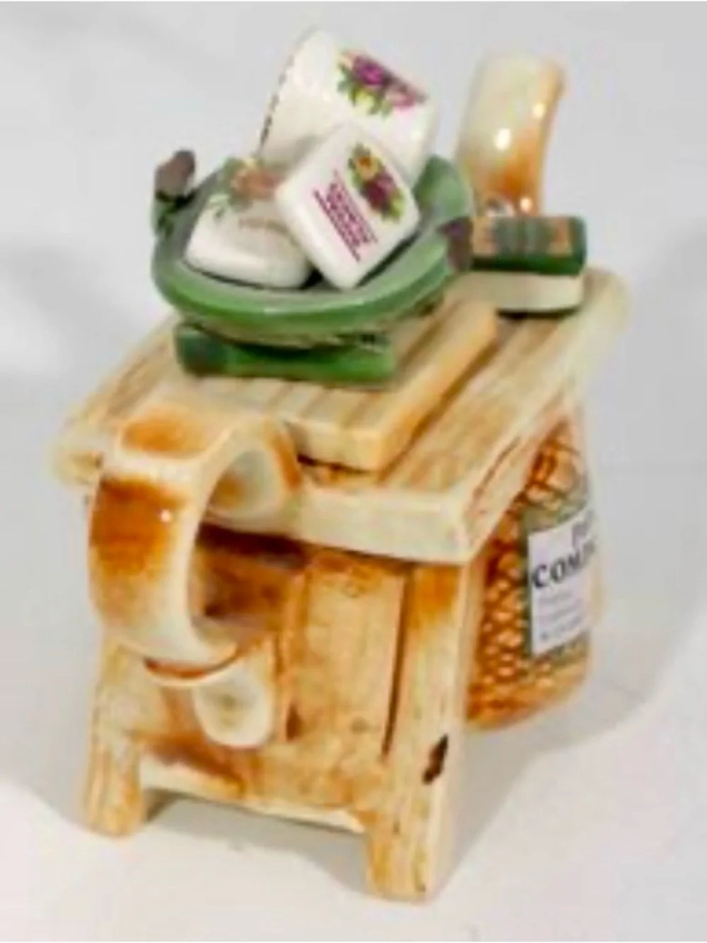 Royal Albert Miniature Tea Pot Figurine Gardener Gardening Potting Collectible